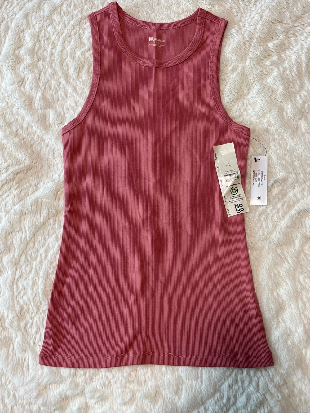 NWT No Boundaries Ribbed Tank Top - Dusty Rose Size S